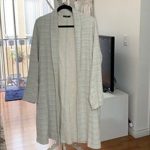 Zara neutral midi overcoat w/pockets